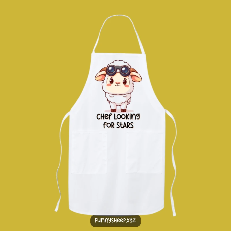 Funny Curious Sheep Apron - Cook with wonder and binocular vision!