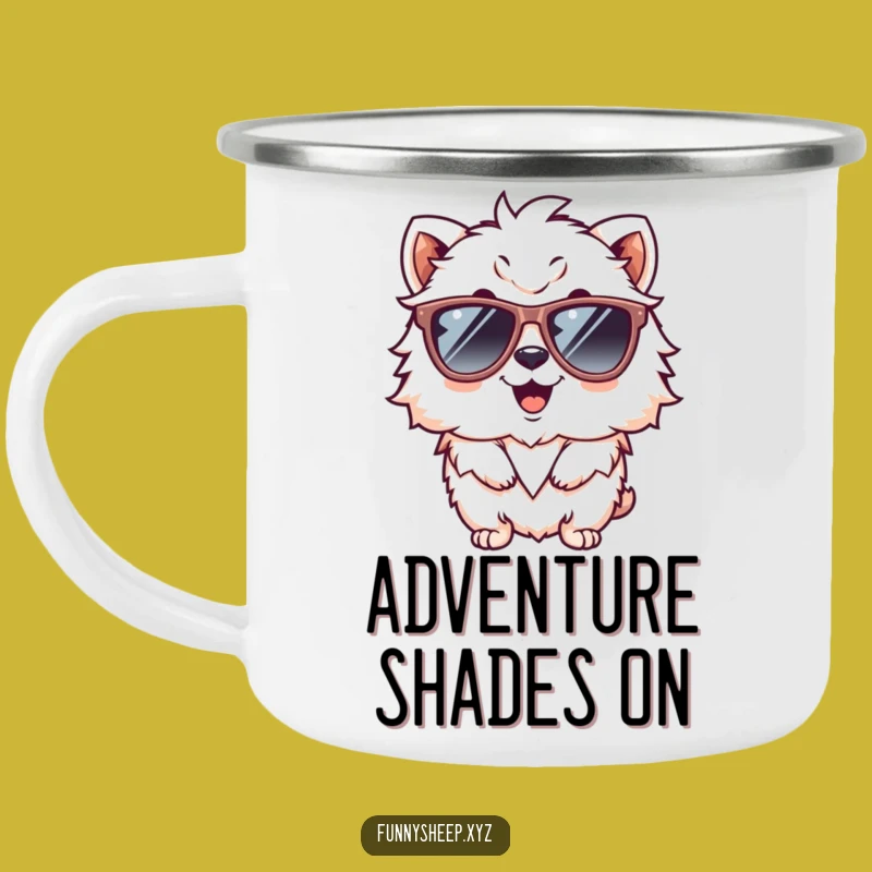 Funny Fluffy Animal Sunglasses Camping Mug: Adventure Humor, Perfect Outdoorsy Funny Gift