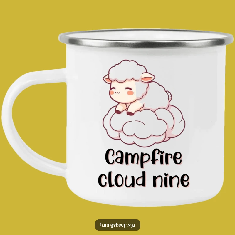 Funny Sheep Cloud Camping Mug: Dreamy Adventures, Perfect Funny Gift