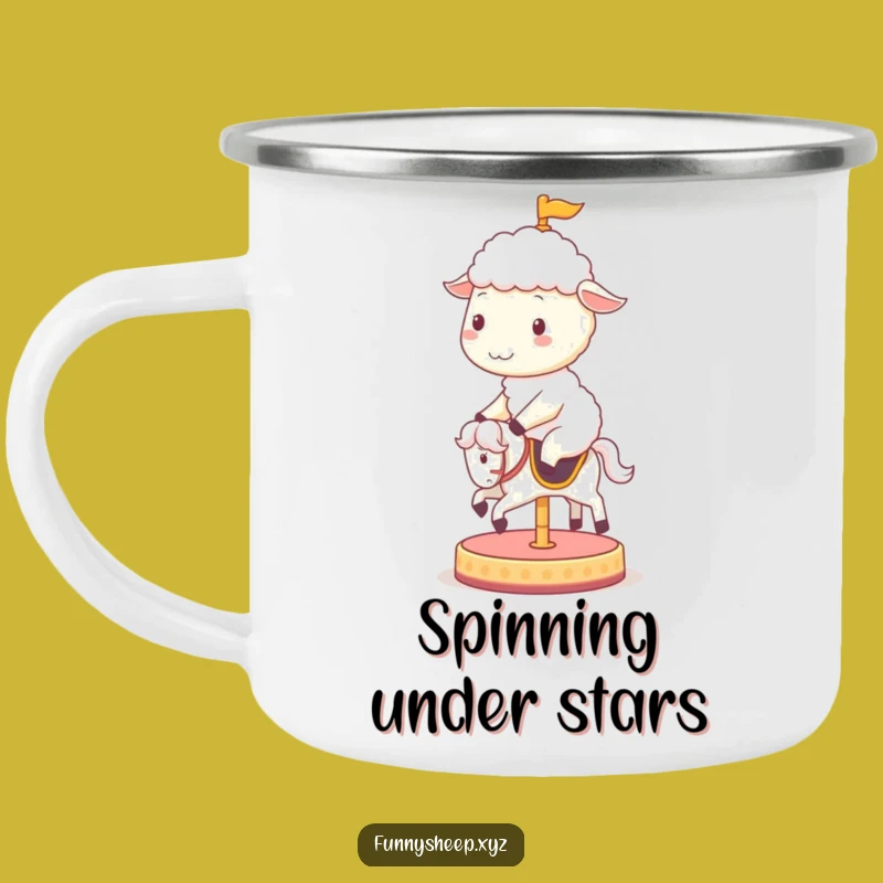 Funny Sheep Carousel Camping Mug: Your Cheerful Companion for Adventures!
