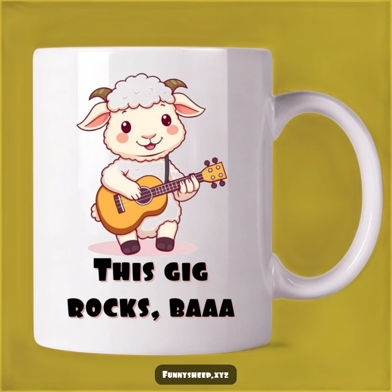Funny Sheep Musician Mug, A Woolly Wonder Playing Ukulele, Perfect for Music Lovers Gift