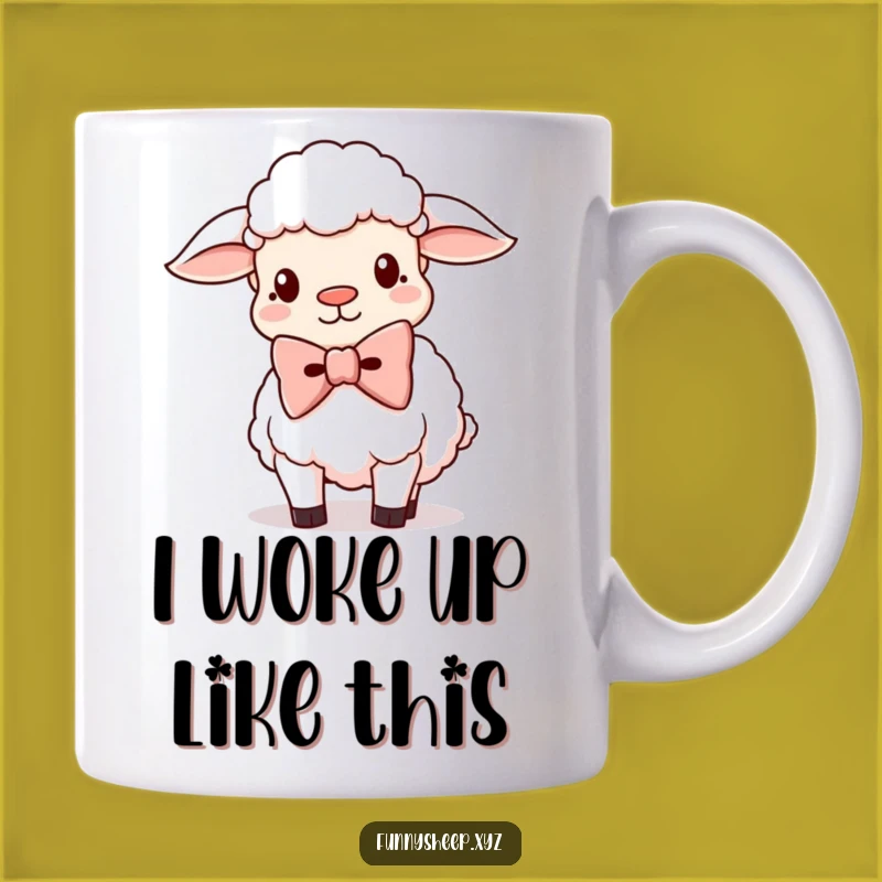 Funny Oversized Bowtie Sheep Mug: Adorable Silly Sheep, Perfect Humorous Gift