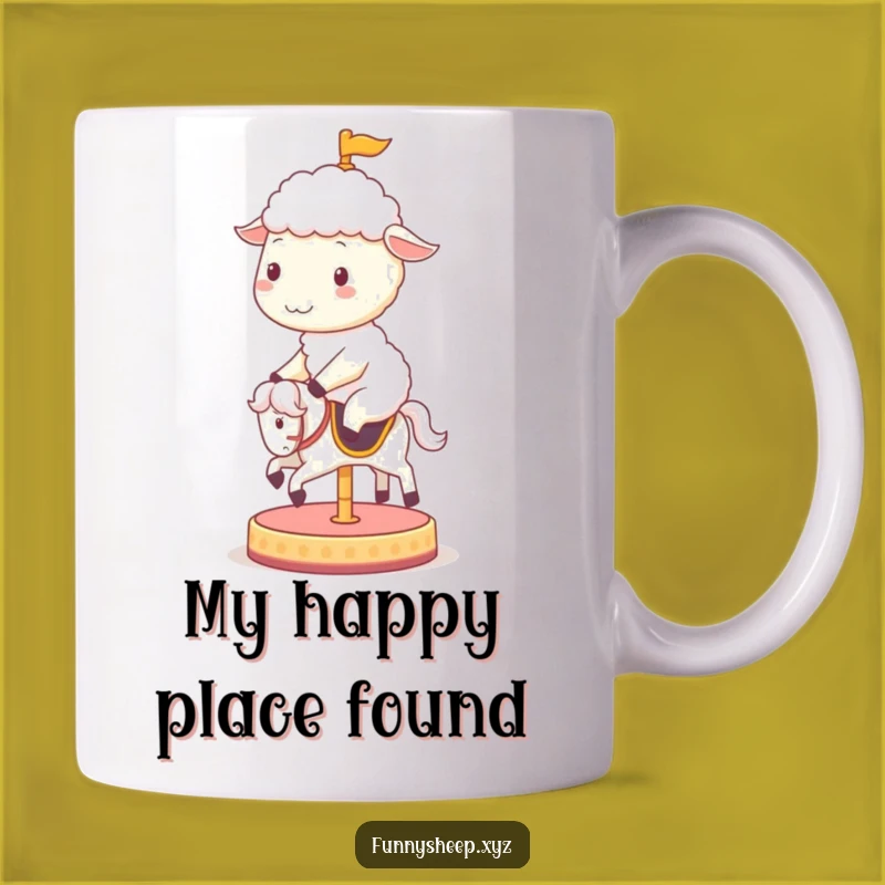 Funny Sheep Carousel Ride Mug: A Whimsical and Cheerful Gift for Sheep Lovers!