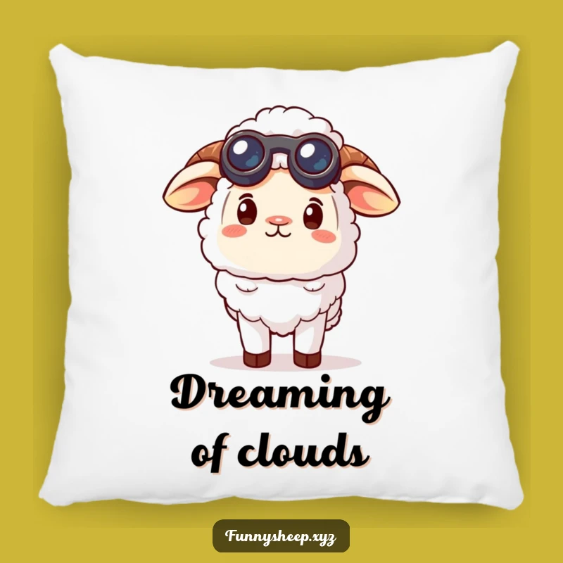 Funny Curious Sheep Pillow - Cuddle with wonder and binocular dreams!