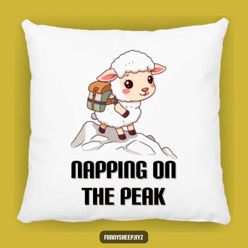 Funny Sheep Climber Pillow, Cozy Adventurous Woolly Cushion, Whimsical Comforting Decor Gift