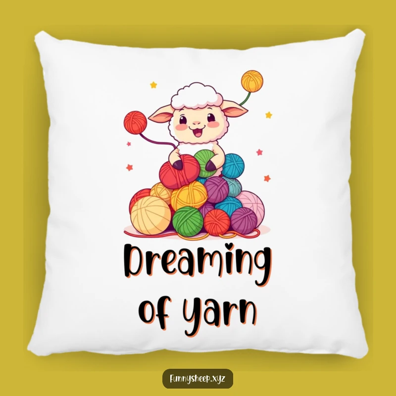 Funny Sheep Juggling Yarn Pillow: Cozy Comfort with Playful Skill, Great Funny Gift