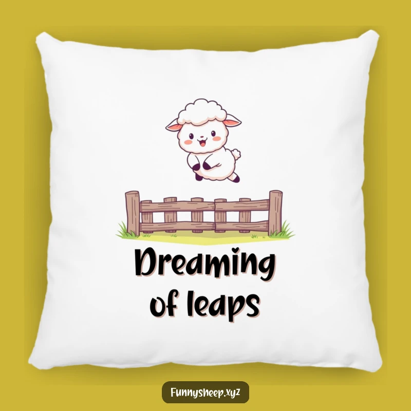 Funny Sheep Leaping Fence Pillow: Cozy Comfort with a Bounce, Great Funny Gift