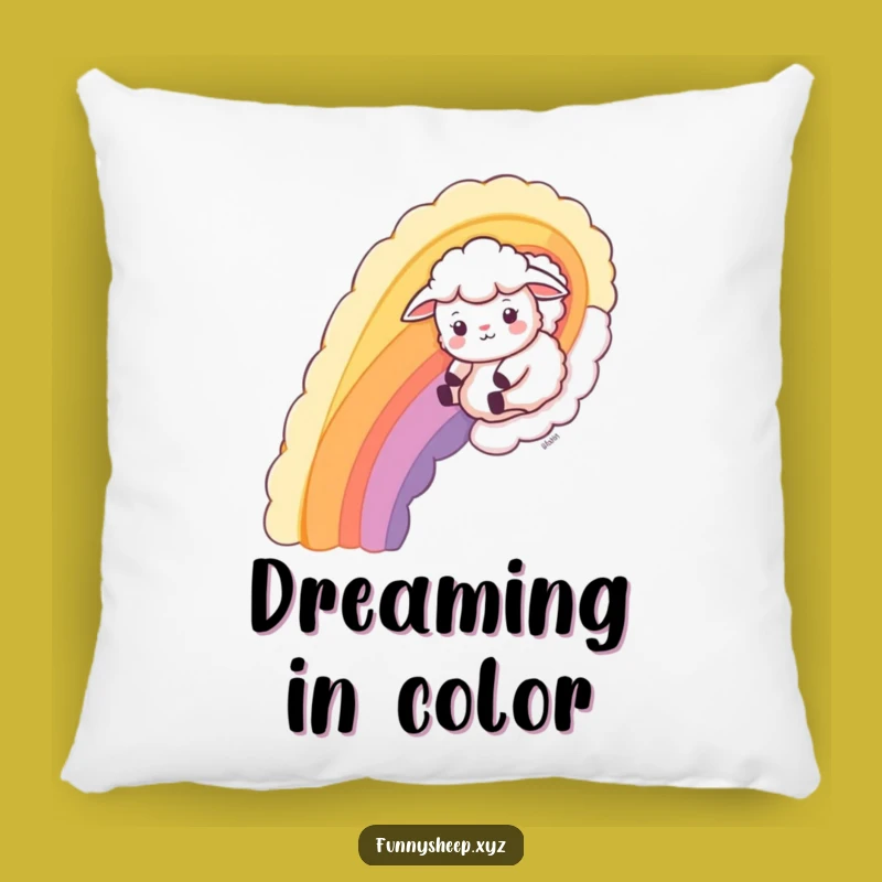 Funny Wool Rainbow Sheep Pillow: Cozy Joy, Perfect Funny Gift