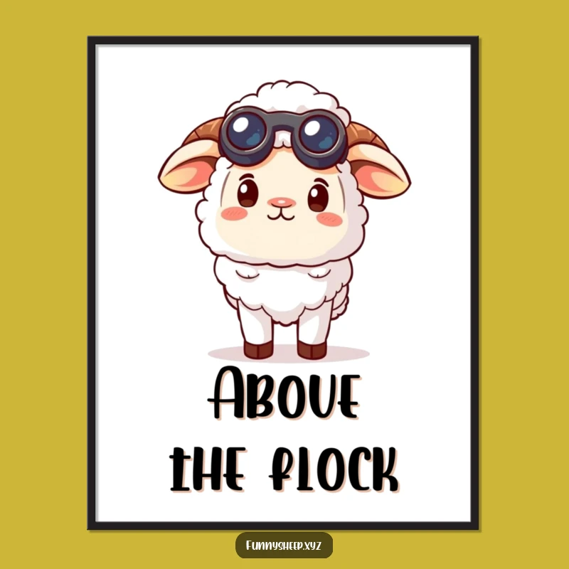 Funny Curious Sheep Digital Art - Instantly add sky-gazing charm and binocular fun!