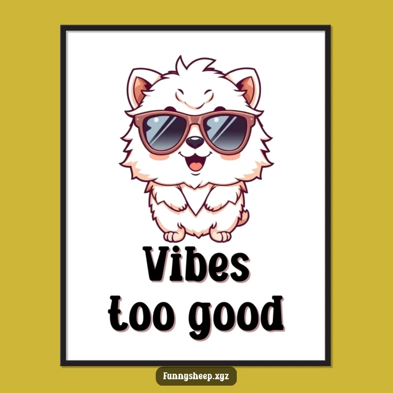 Funny Fluffy Animal Sunglasses Digital Art: Instant Joyful Decor, Unique Funny Gift