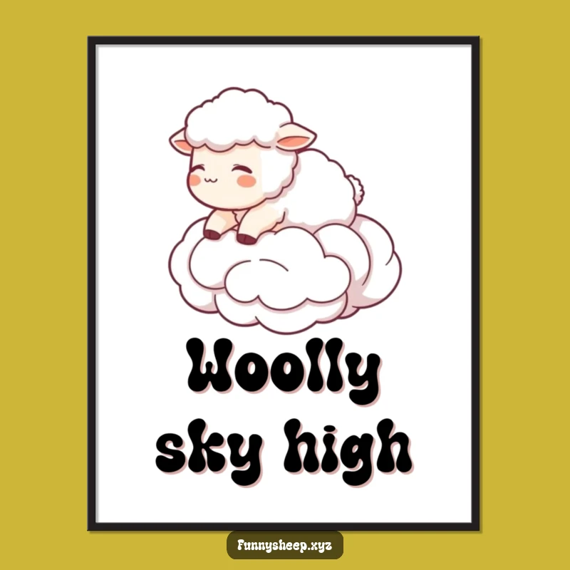Funny Sheep Cloud Digital Art: Dreamy Decor, Instant Funny Gift Download