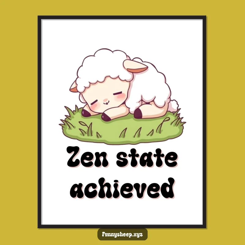 Funny Sheep Nap Digital Art: Peaceful Wall Art for Relaxing Spaces!