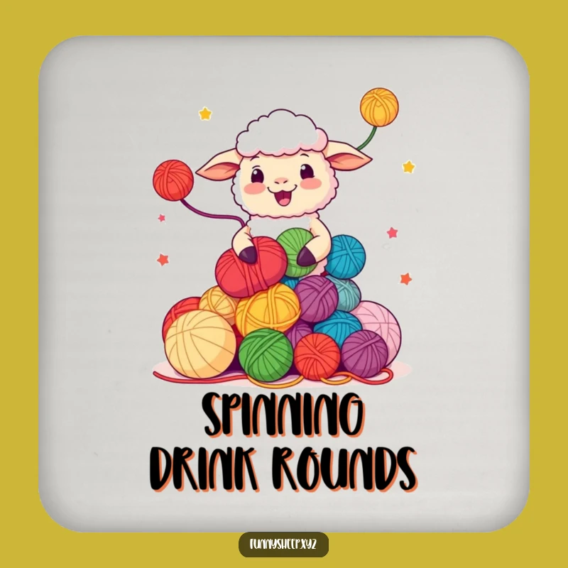 Funny Sheep Juggling Yarn Coasters: Protect Surfaces with Playful Charm, Great Funny Gift