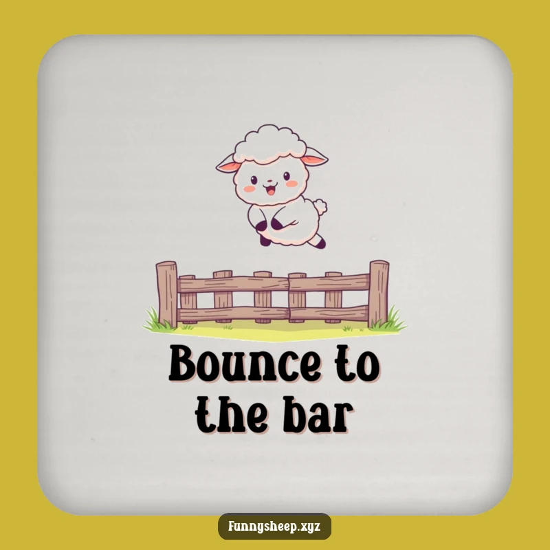 Funny Sheep Leaping Fence Coasters: Protect Surfaces with Playful Charm, Great Funny Gift