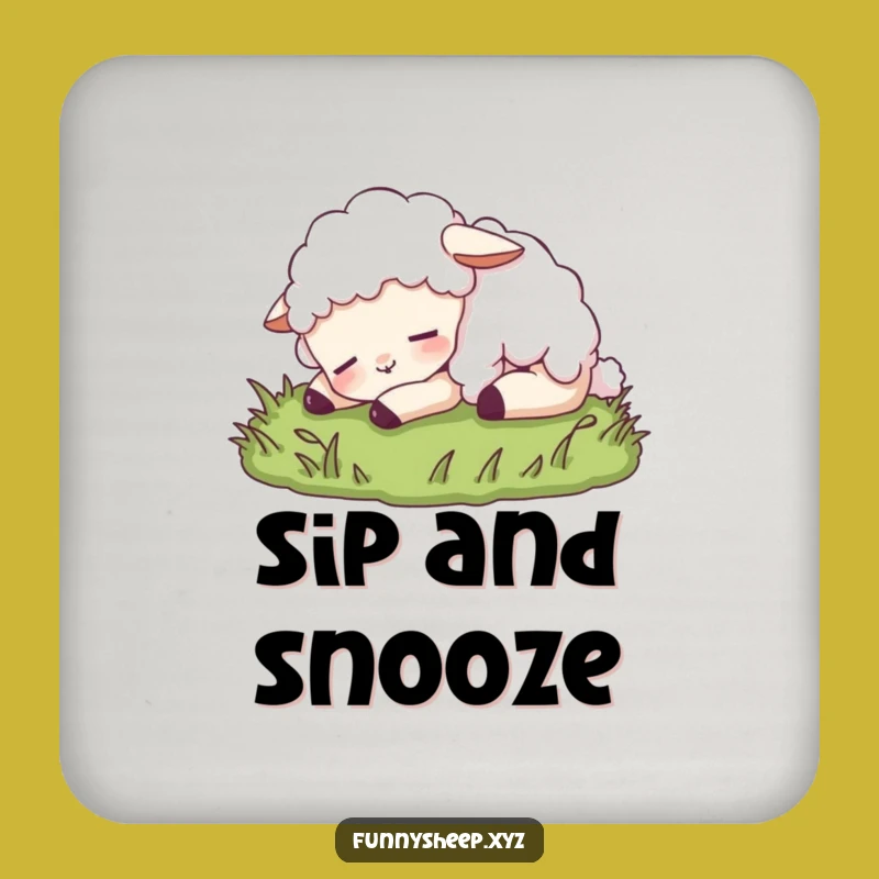 Funny Sheep Nap Coaster: Protect Surfaces with Peaceful Sheep Fun!