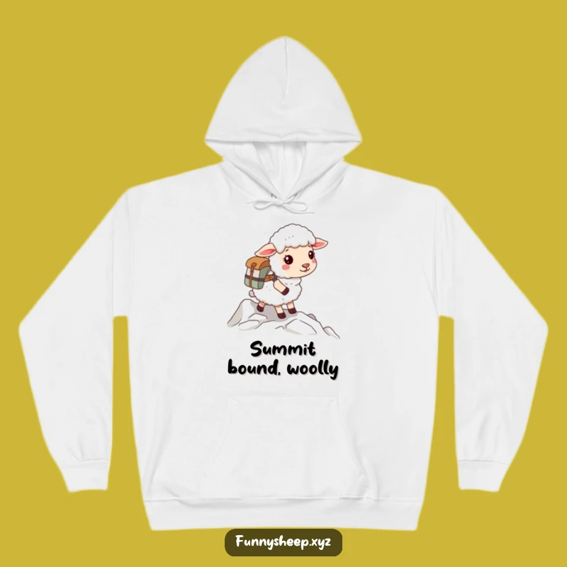 Funny Sheep Climber Hoodie, Cozy Adventurous Woolly Explorer Sweatshirt, Perfect Outdoor Gift