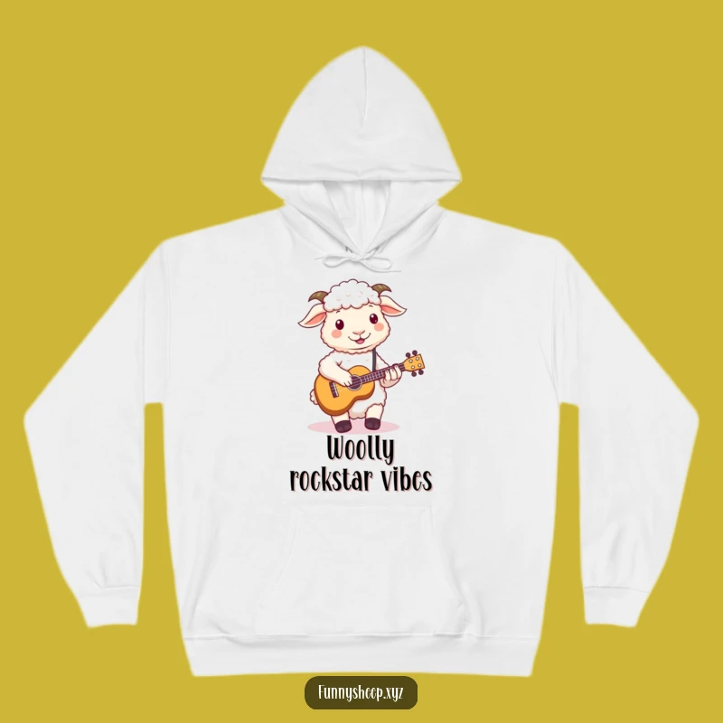 Funny Sheep Ukulele Hoodie, Cozy Woolly Musician Sweatshirt, Perfect Comical Animal Gift