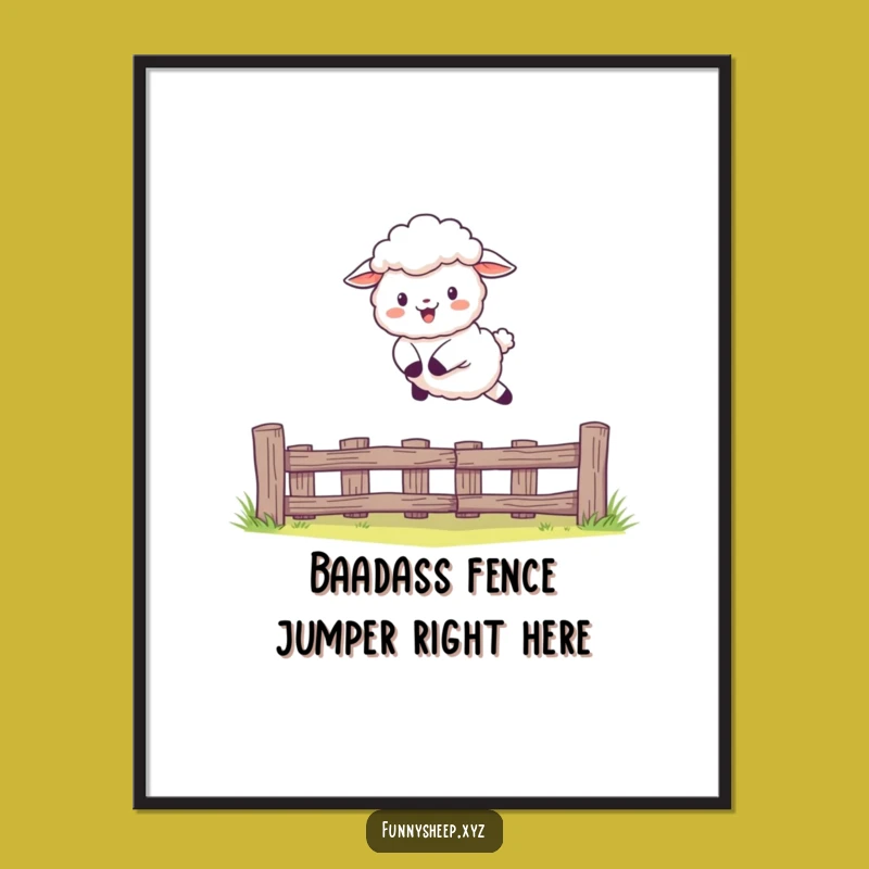 Free Printable Sheep Wall Art: Joyful Leaping Downloadable Decor