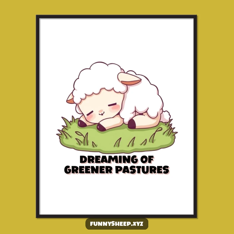 Free Printable Funny Wall Art: Sleepy Sheep Naptime - Cozy Downloadable Art Gift