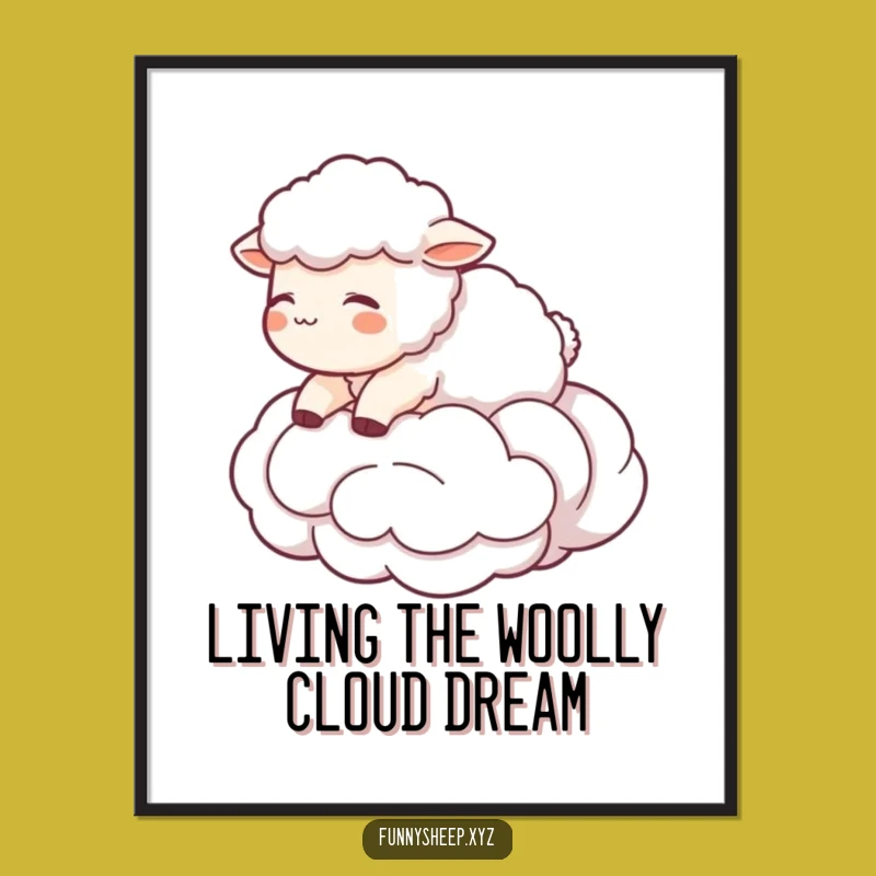 Free Printable Sheep Wall Art: Wool Cloud Floating Downloadable Decor