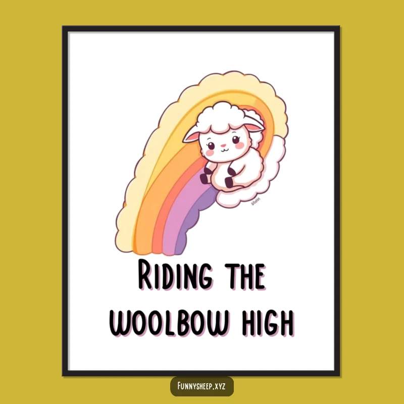 Free Printable Wall Art: Wool Rainbow Sheep, Whimsical Downloadable Decor Delight
