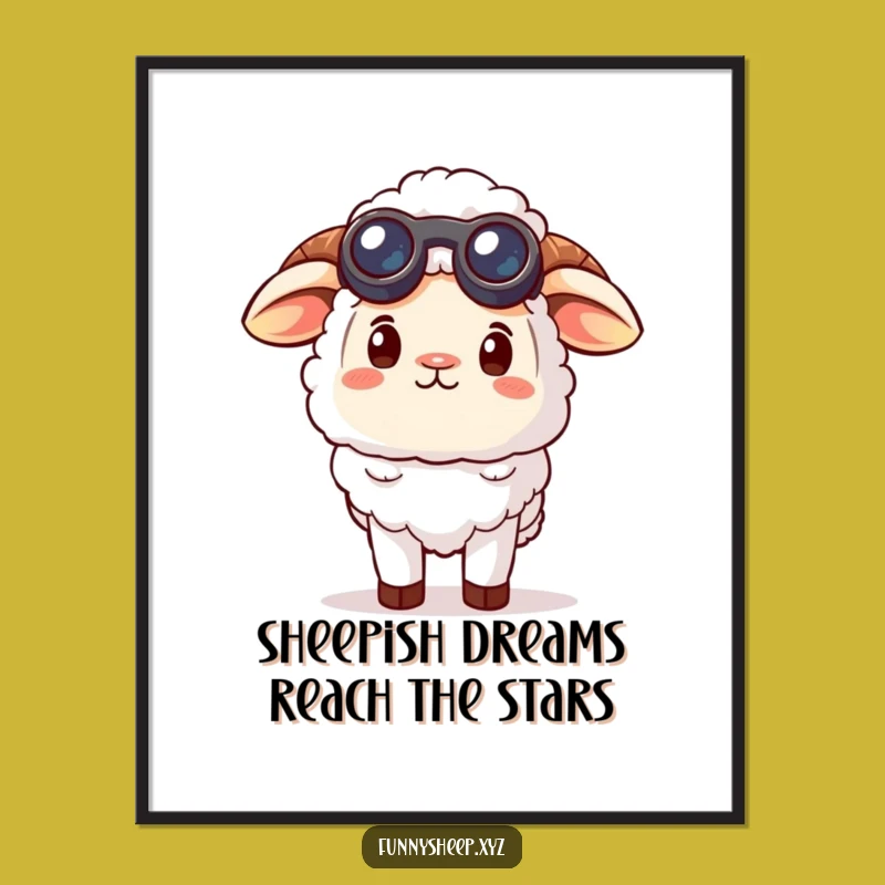 Free Printable Wall Art: Curious Sheep Sky Watcher - Funny Downloadable Art Decor!