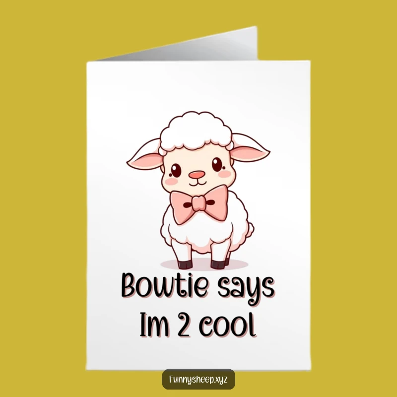 Free Printable Birthday Card: Silly Sheep with Giant Bowtie, Funny Downloadable Gift