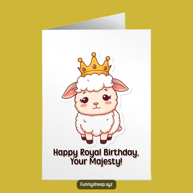 Free Printable Birthday Card: Confused Royal Sheep Downloadable Humor