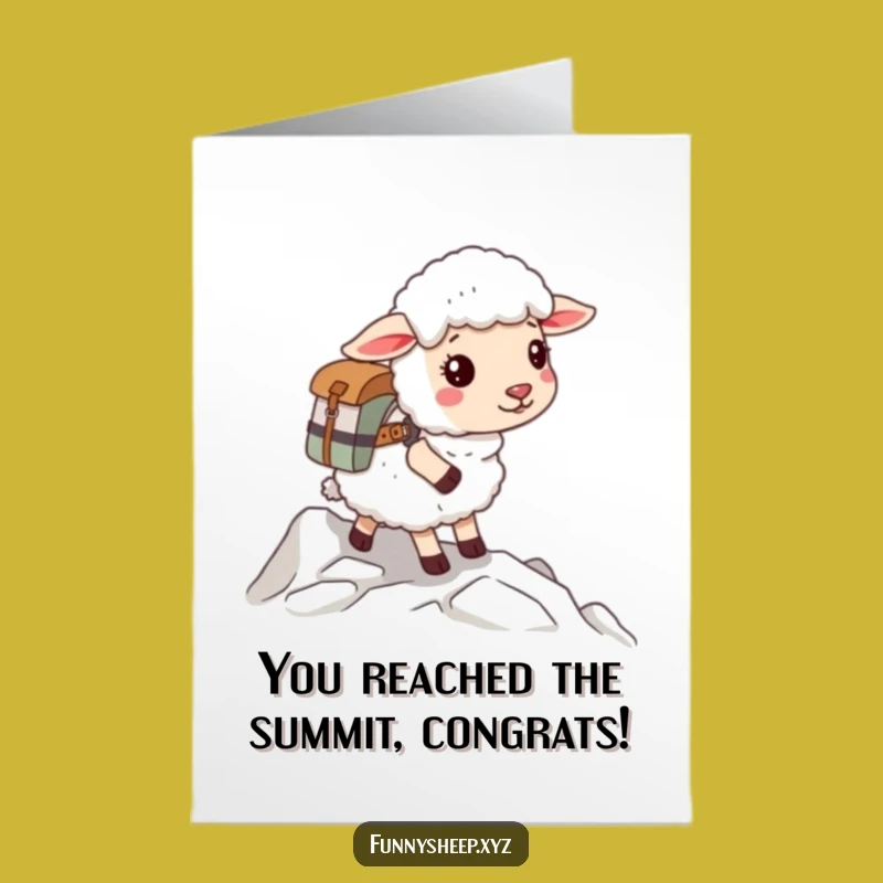 Free Printable Congrats Card: Sheep Reaches New Heights Downloadable