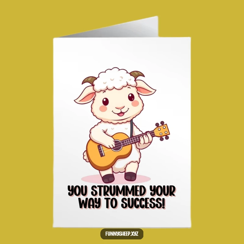 Free Printable Congrats Card Sheep Ukulele Player Humorous Downloadable