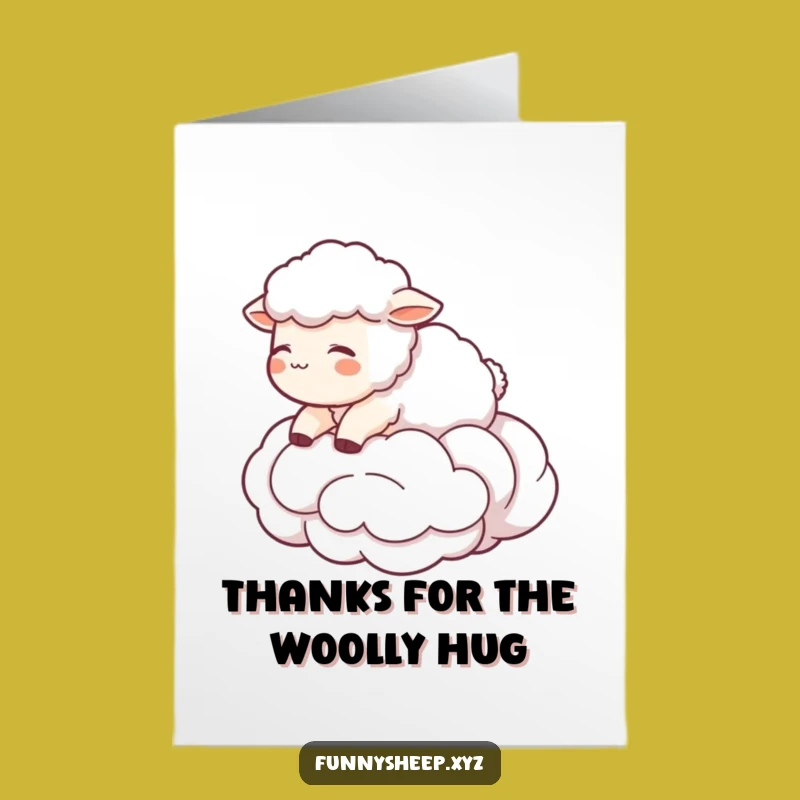 Free Printable Sheep Thank You Card: Cloud Floating Downloadable Gift