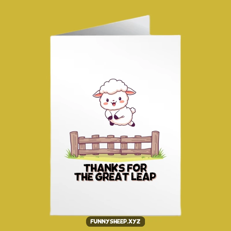 Free Printable Sheep Thank You Card: Leaping Gratitude Downloadable Gift
