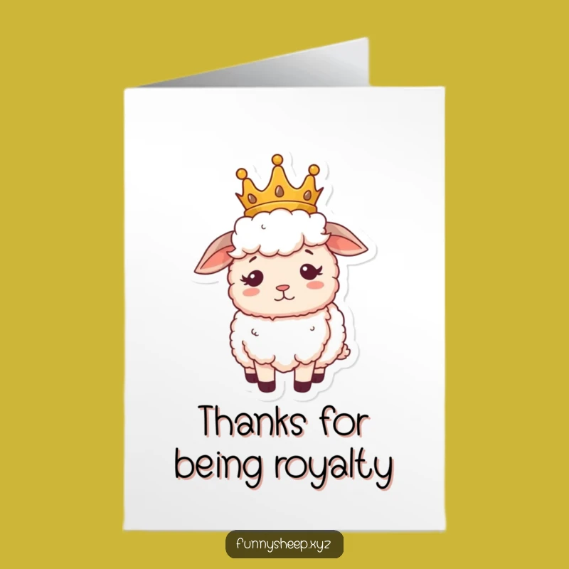 Free Printable Thank You Card: Quirky Royal Sheep Downloadable