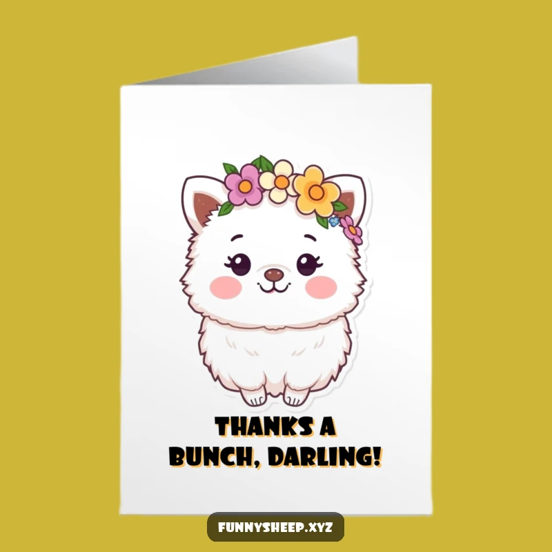 Free Printable Fluffy Flower Crown Thank You Card: Floral Gratitude Downloadable Gift