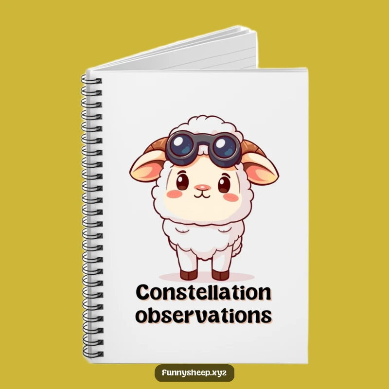 Funny Curious Sheep Notebook - Jot down dreams with a sky-gazing sheep!
