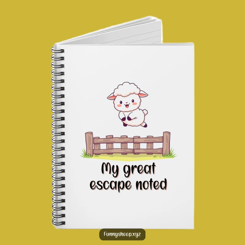 Funny Sheep Leaping Fence Notebook: Jot Down Your Adventures with Humor, Perfect Funny Gift