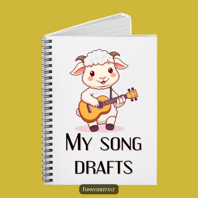 Funny Sheep Ukulele Notebook, Journal for Woolly Musicians, Creative Writing Gift