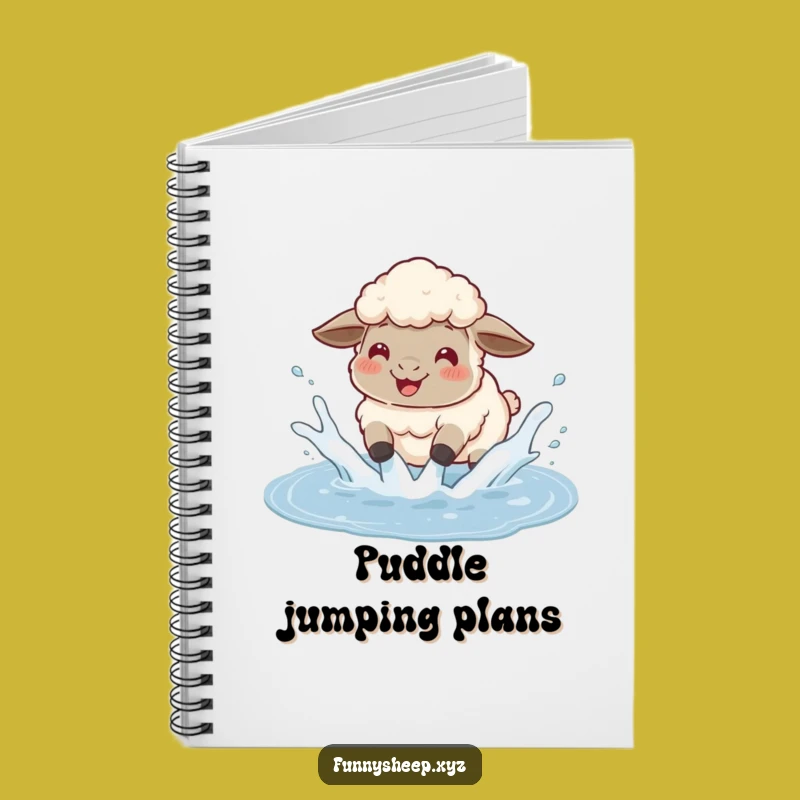 Funny Sheep Puddle Notebook, Journal for Gleeful Splashers, Creative Writing Gift