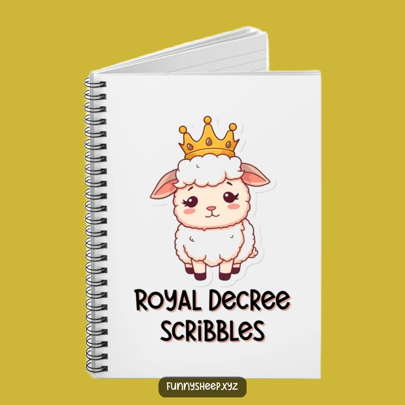 Funny Sheep Royalty Notebook, Journal for Confused Monarchs, Creative Writing Gift