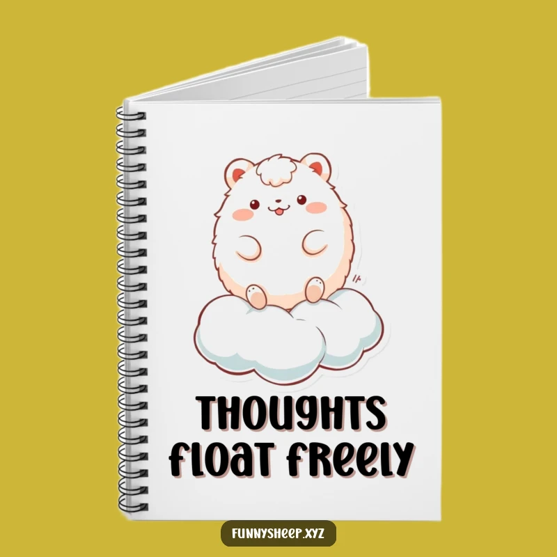Funny Cloud Animal Notebook: Journal with Fluffy Character Bouncing on Cloud, Gift