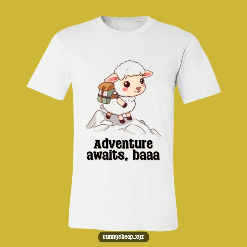 Funny Sheep Adventurer T-Shirt, Woolly Mountain Climber Tee, Hilarious Outdoors Gift