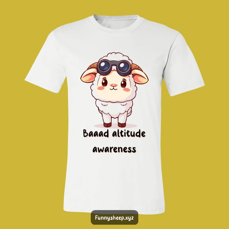 Funny Curious Sheep T-Shirt - Sky-gazing with binoculars, a hilarious gift!
