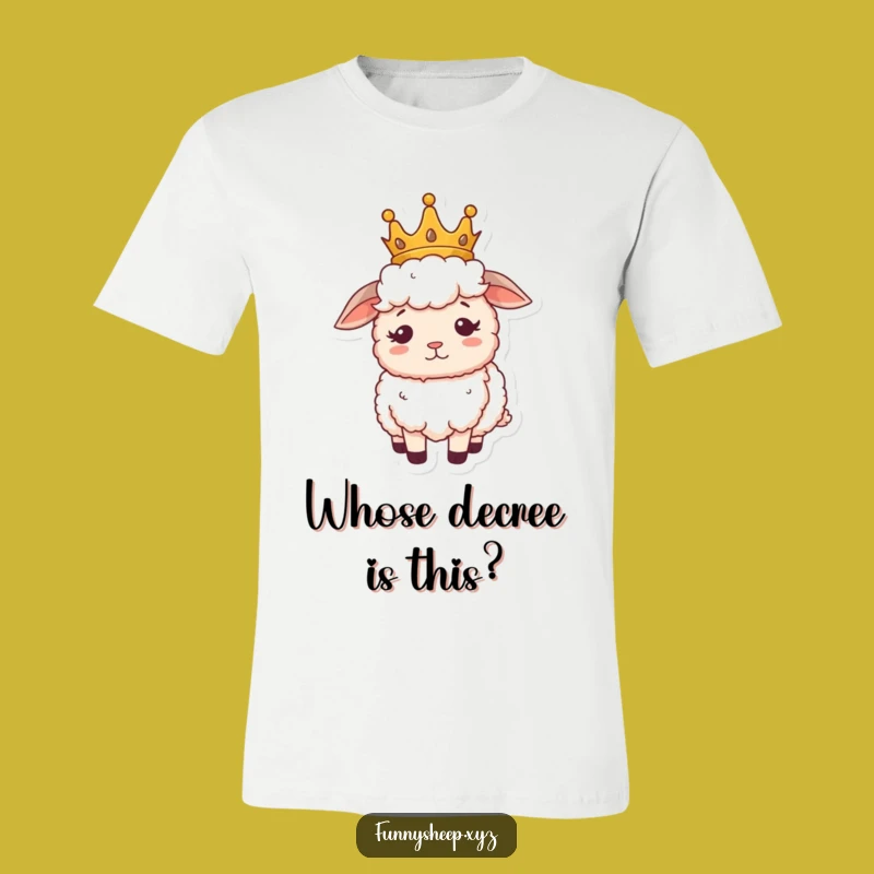 Funny Sheep Crown T-Shirt, Regal Confused Woolly Tee, Hilarious Royal Gift