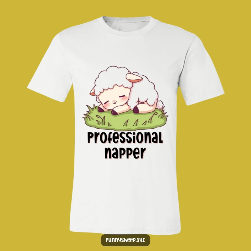 Funny Sheep Nap T-Shirt: Wear Your Relaxation with This Peaceful Sheep!