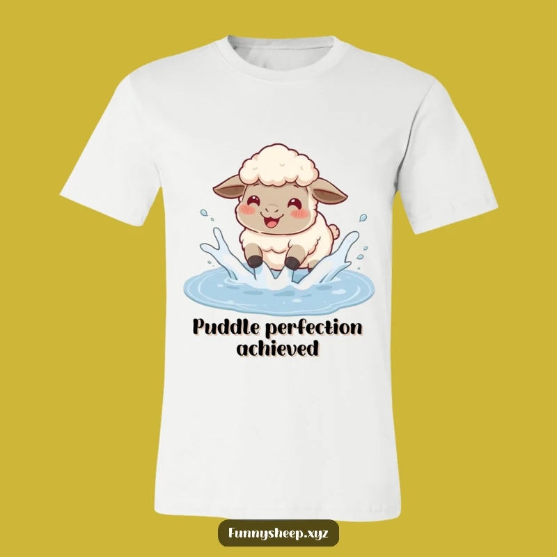 Funny Sheep Splasher T-Shirt, Gleeful Puddle Jumper Tee, Hilarious Animal Lover Gift