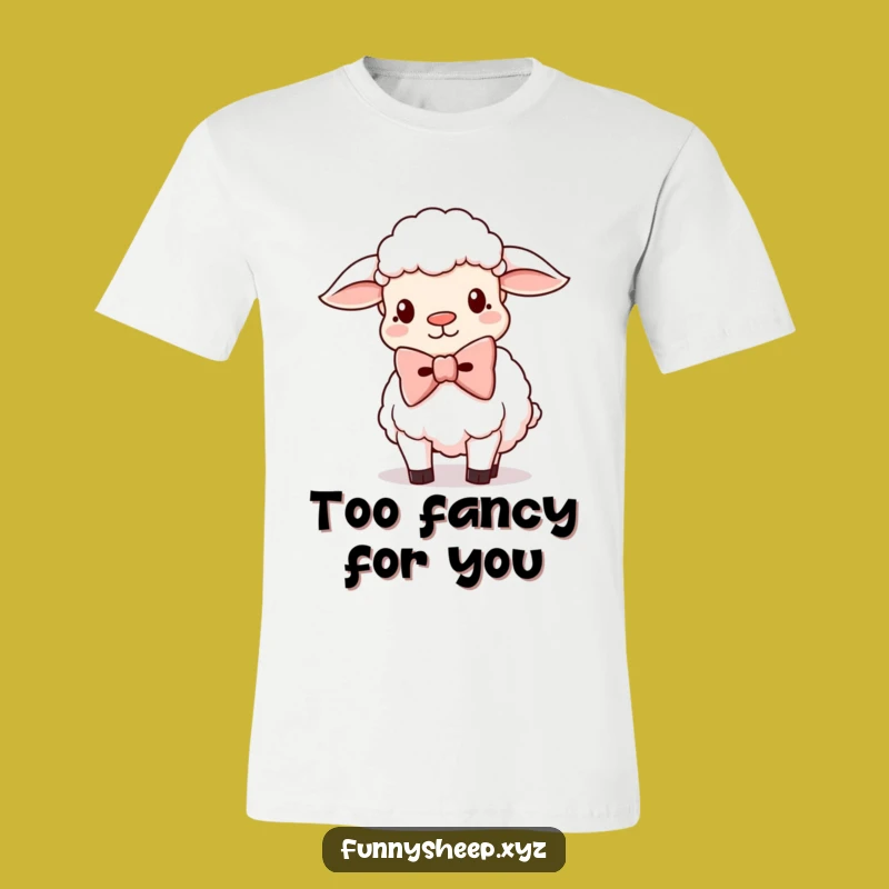Funny Oversized Bowtie Sheep T-Shirt: Silly Sheep Humor, Great Funny Gift Idea