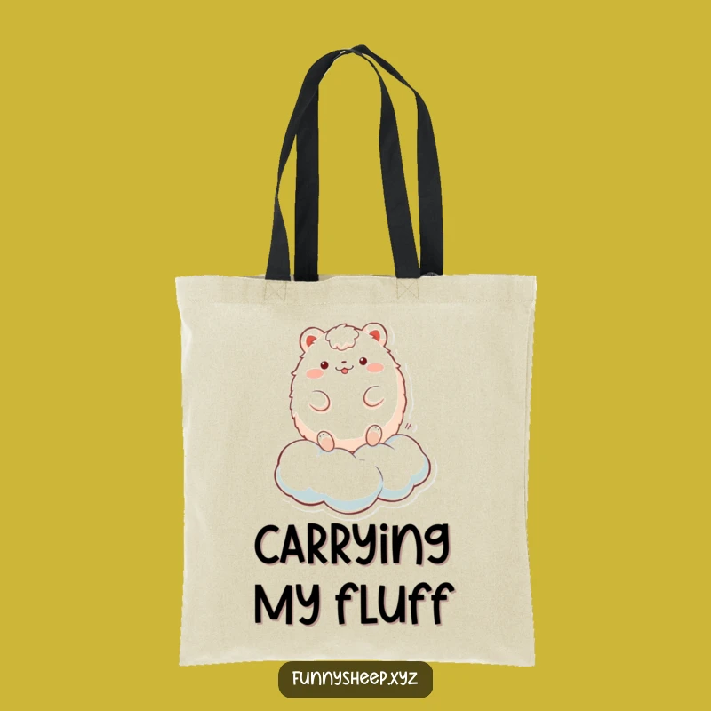 Funny Cloud Animal Tote Bag: Carry Your Fun with Fluffy Character Bouncing, Gift