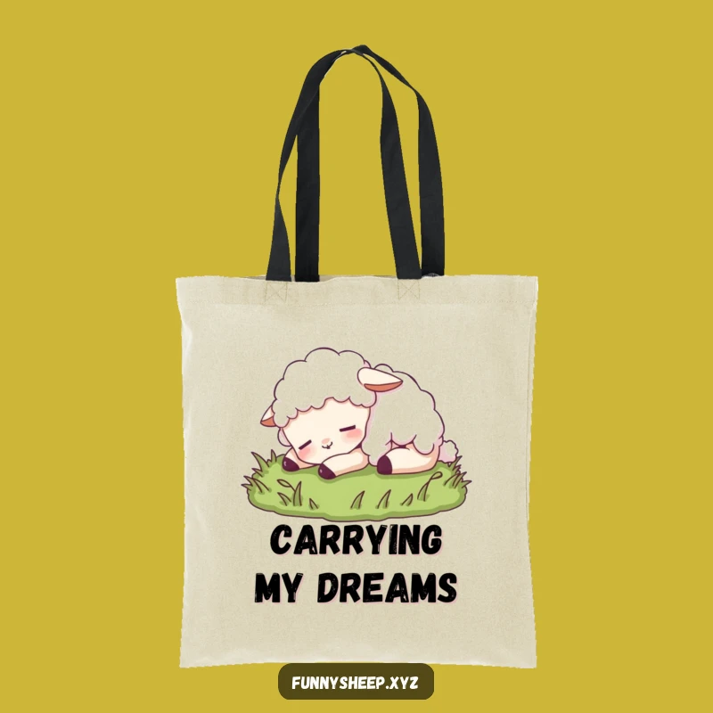 Funny Sheep Nap Tote Bag: Carry Your Calm with This Peaceful Sheep!