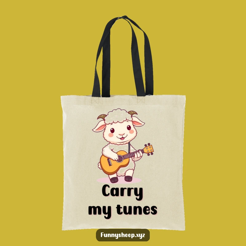 Funny Sheep Ukulele Tote Bag, Stylish Woolly Musician Carryall, Practical Humorous Gift