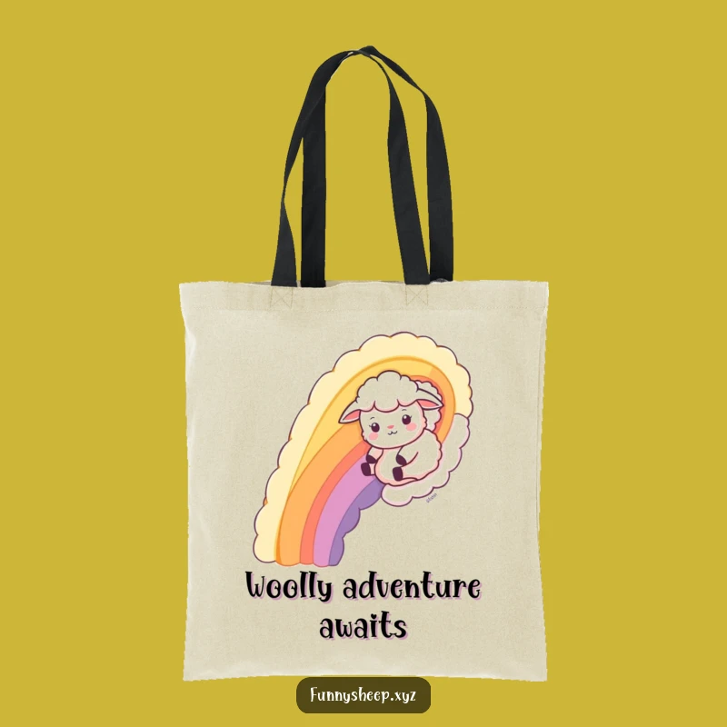 Funny Wool Rainbow Sheep Tote Bag: Carry Your Fun, Perfect Funny Gift